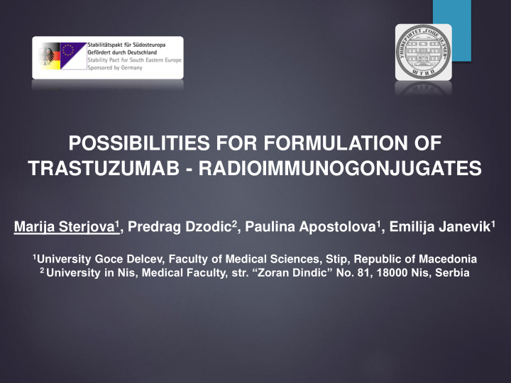 possibilities for formulation of