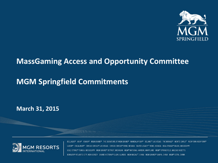 massgaming access and opportunity committee mgm