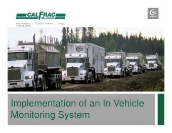 Implementation of an In Vehicle  Monitoring System  Service First  Dashboard  F R A C T U R I N G