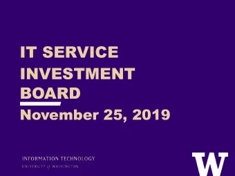 INVESTMENT  BOARD  November 25, 2019  AGENDA  &gt; Call to order  Welcome and introductions