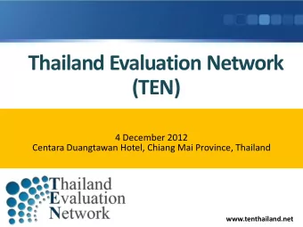 (TEN)  4 December 2012 Centara Duangtawan Hotel, Chiang Mai Province, Thailand www.tenthailand.net