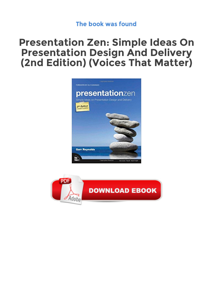 get ebooks presentation zen simple ideas on presentation
