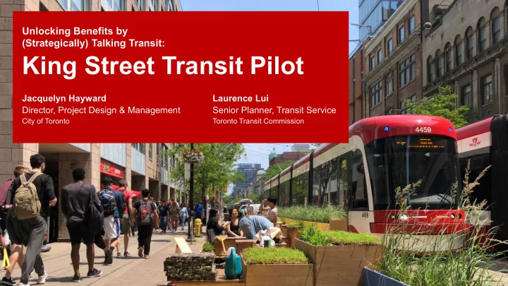 king street transit pilot