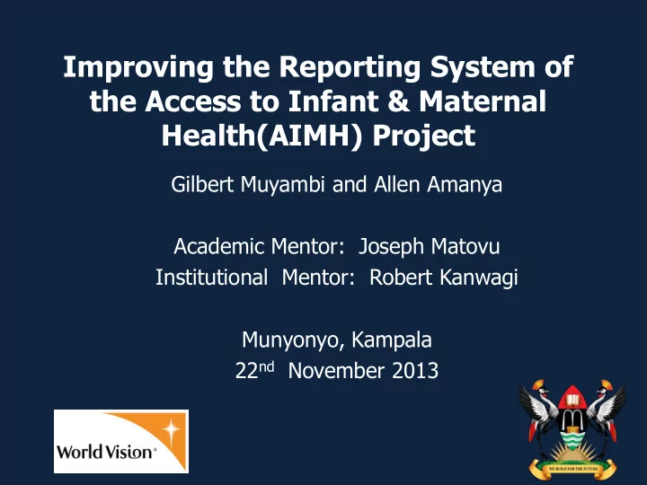 improving the reporting system of