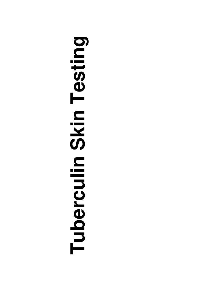 tuberculin skin testing history