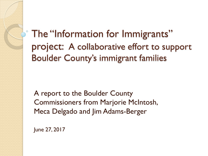 the information for immigrants