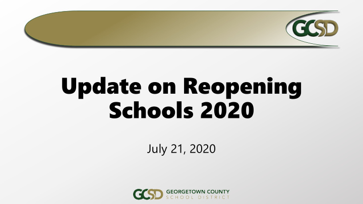 update on reopening schools 2020