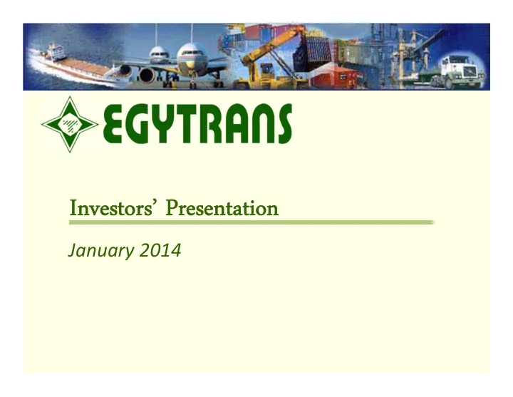 investors presentation investors presentation