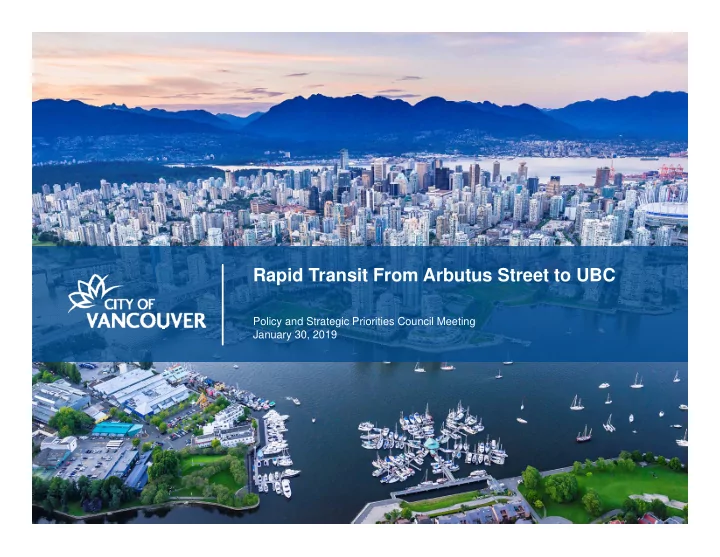 rapid transit from arbutus street to ubc