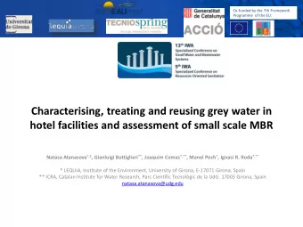 Characterising, treating and reusing grey water in  hotel facilities and assessment of small scale