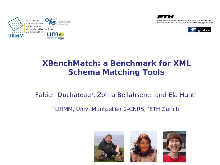 xbenchmatch a benchmark for xml schema matching tools