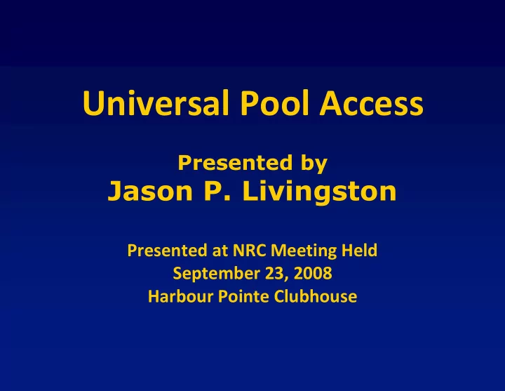 universal pool access