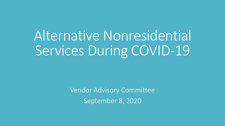 vendor advisory committee september 8 2020 retainer r