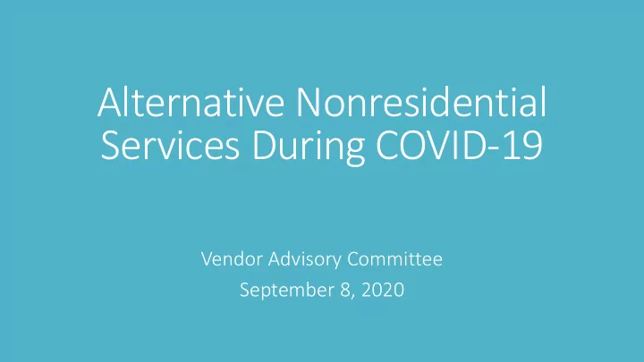 vendor advisory committee september 8 2020 retainer r