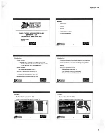 ~  ~  )  3/11/2019  Agenda ORANGE CoUNTY  Introduction  UTILITIES  Location  DEPAR1MENT  Purpose