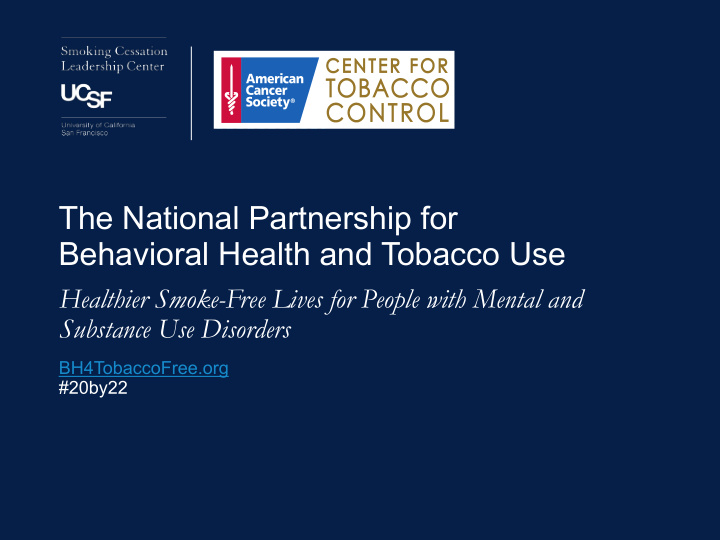 the national partnership for behavioral health and