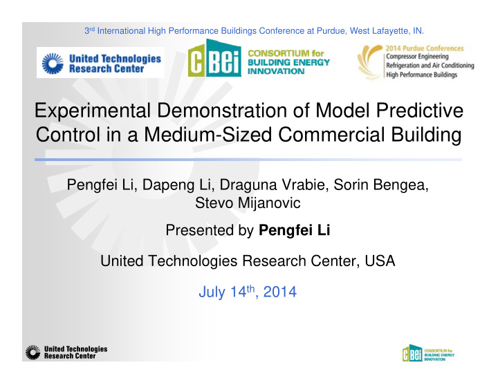 experimental demonstration of model predictive control in