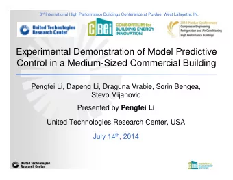 Experimental Demonstration of Model Predictive  Control in a Medium-Sized Commercial Building