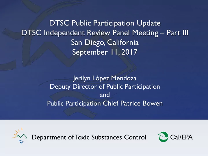 dtsc public participation update dtsc independent review