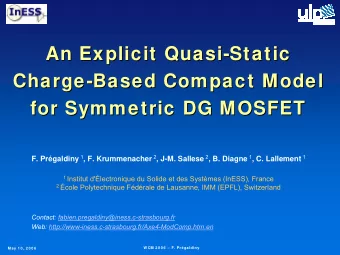 An Explicit Quasi-  -Static  Static  An Explicit Quasi  Charge-  -Based Compact Model  Based