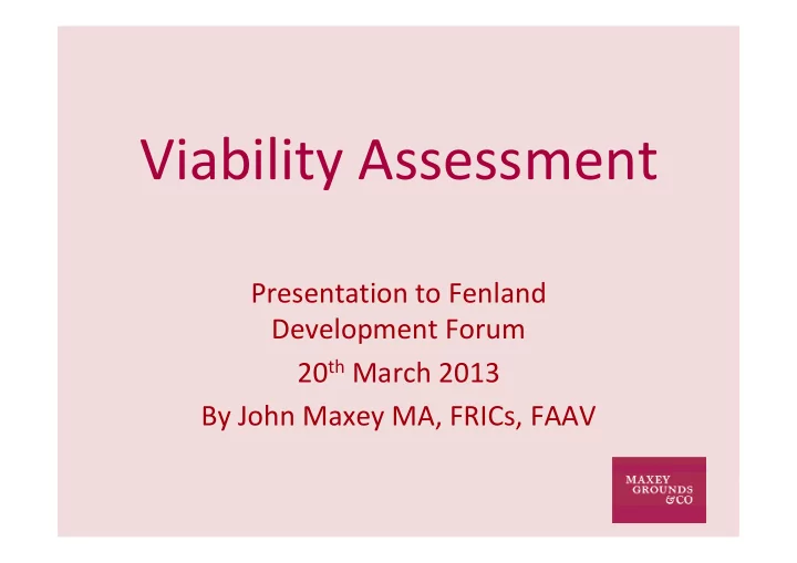 viability assessment