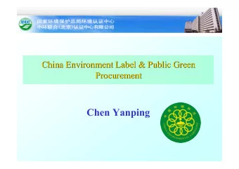 Chen Yanping  General Guideline    Outline of China Environment Label    Priority Development