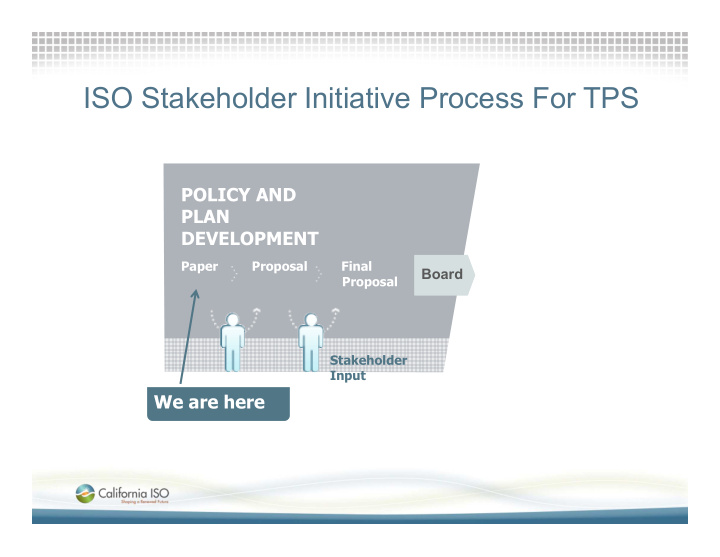 iso stakeholder initiative process for tps