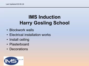 IMS Induction  Harry Gosling School   Blockwork walls   Electrical installation works