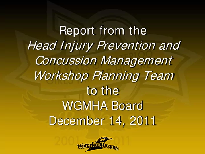 report from the