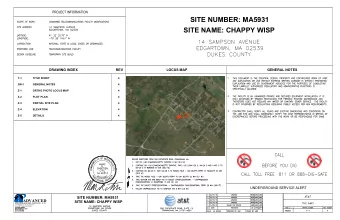 SITE NUMBER: MA5931  SITE NAME: CHAPPY WISP  DRAWING INDEX  REV  LOCUS MAP  GENERAL NOTES  T-1