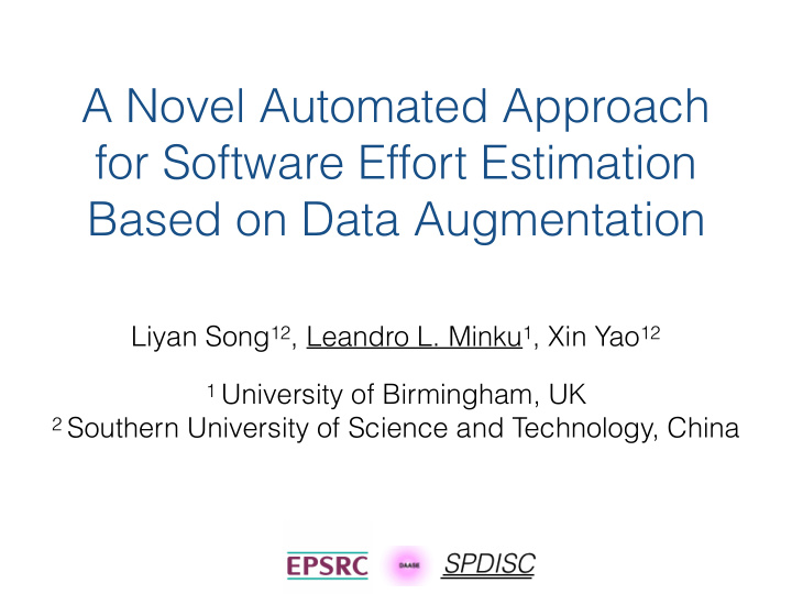 a novel automated approach for software effort estimation
