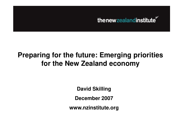 preparing for the future emerging priorities for the new