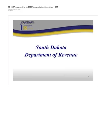 Department of  Revenue  1  p,l(JJ,.C  Department  of  1. Motor Vehicle Excise Tax Increased from 3%