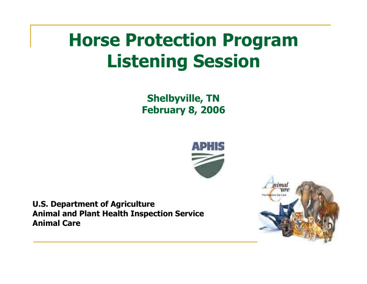 horse protection program listening session