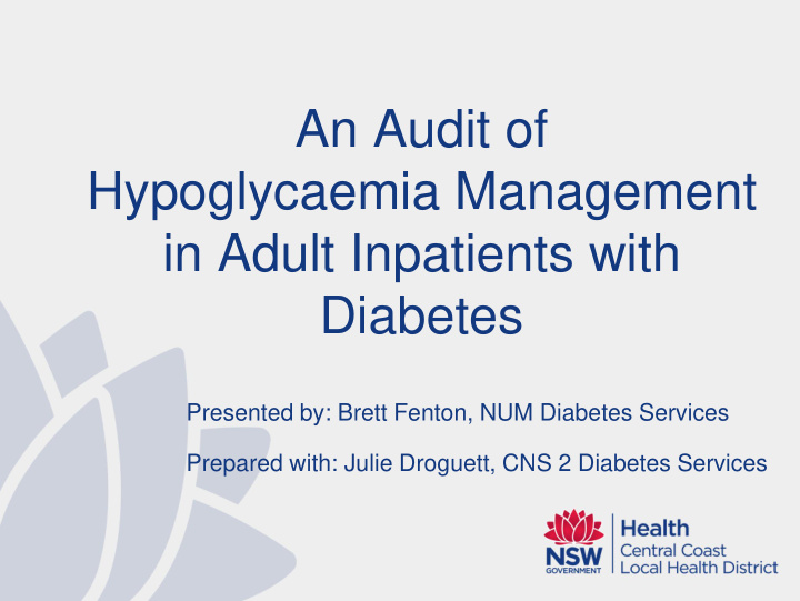 hypoglycaemia management