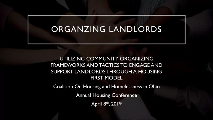 organzing landlords