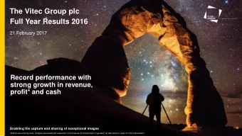 Full Year Results 2016  21 February 2017  Record performance with  strong growth in revenue,