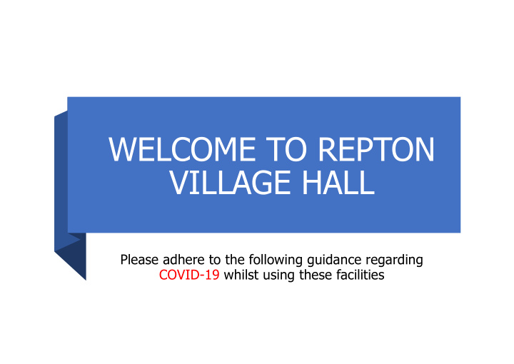 welcome to repton village hall