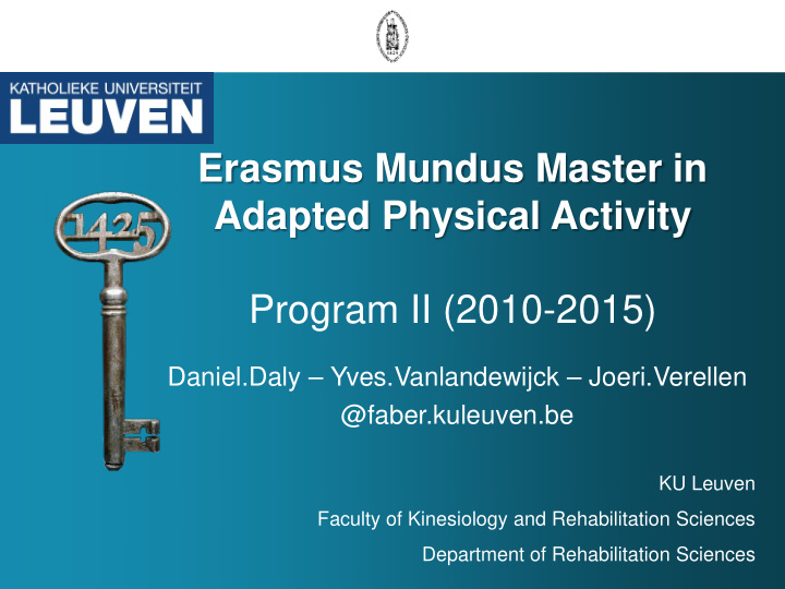 erasmus mundus master in adapted physical activity