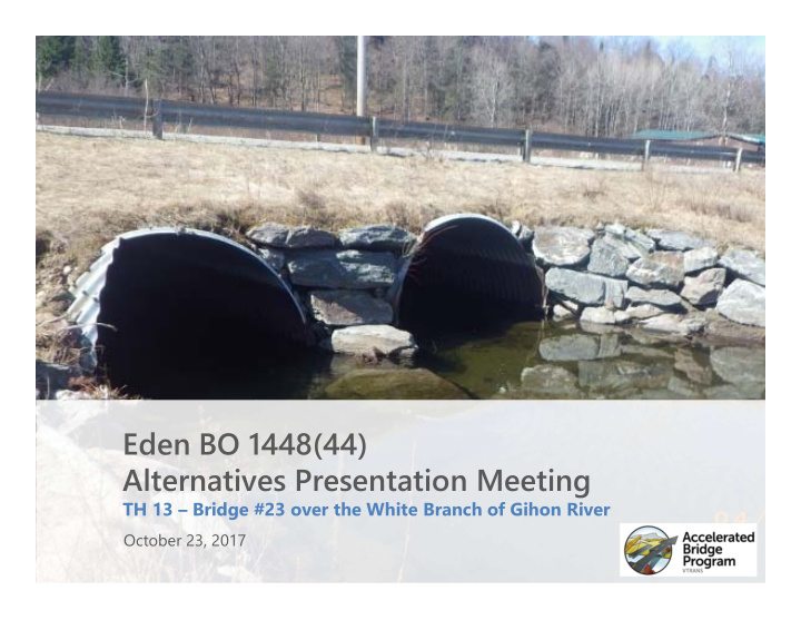 eden bo 1448 44 alternatives presentation meeting