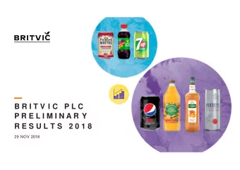 B R I T V I C  P L C  P R E L I M I N A R Y  R E S U L T S  2 0 1 8  29 NOV 2018  Simon Litherland