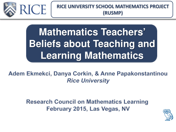 mathematics teachers beliefs about teaching and learning