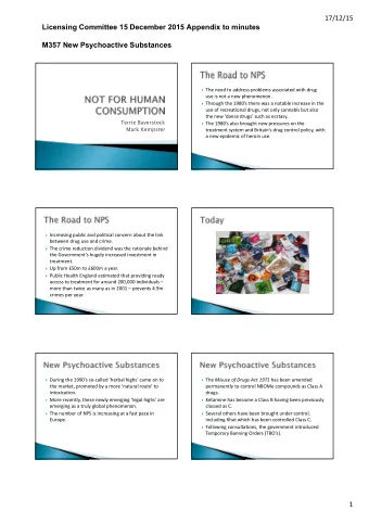 17/12/15  Licensing Committee 15 December 2015 Appendix to minutes  M357 New Psychoactive