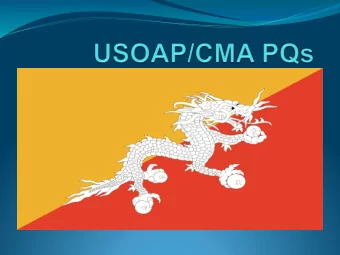 USOAP/CMA  Bhutan  Content  Objectives  Facts  Toolkits for action plan