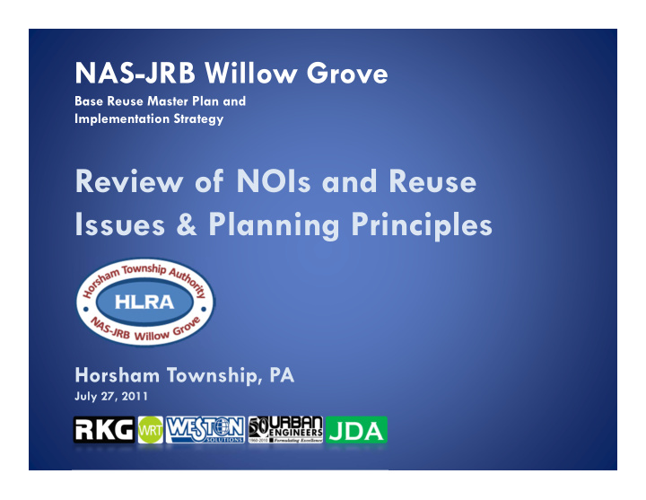 review of nois and reuse issues planning principles