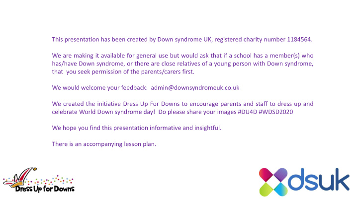 this presentation has been created by down syndrome uk