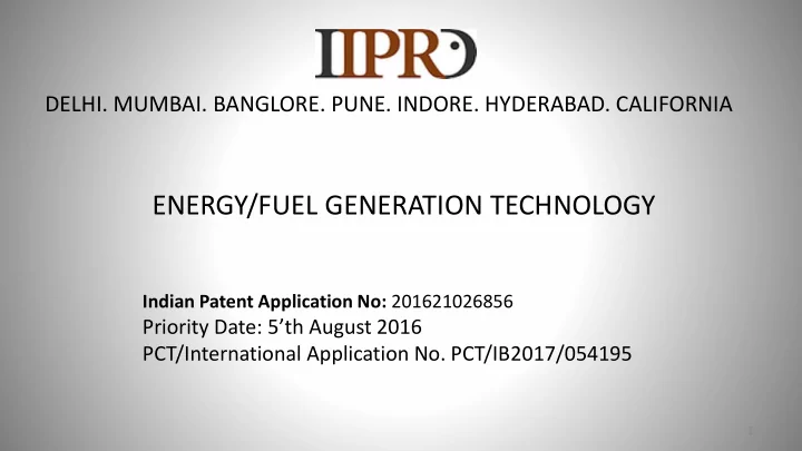 energy fuel generation technology
