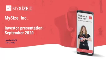 MySize, Inc.  Investor presentation:  September 2020  Nasdaq:MYSZ  TASE: MYSZ  Legal disclaimer
