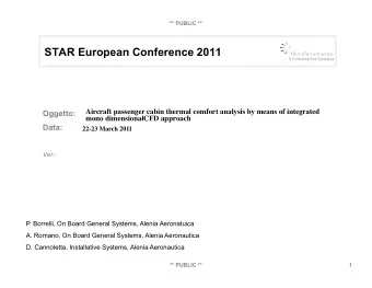 STAR European Conference 2011  Aircraft passenger cabin thermal comfort analysis by means of