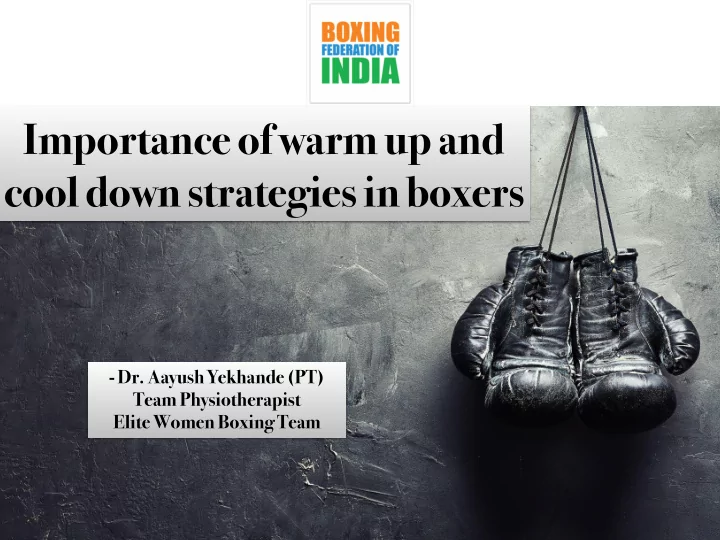 importance of warm up and cool down strategies in boxers